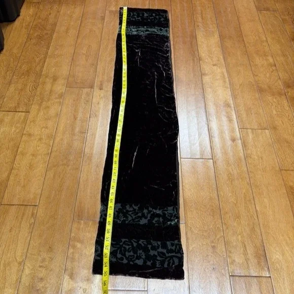 Liz Claiborne VTG Silk Blend Velvet Scarf 1997 Whimsigoth Brown Burnout 90s - Picture 3 of 7